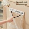 Wall-Mounted Kitchen Trash Bag Organizer with Velcro Mesh Pockets