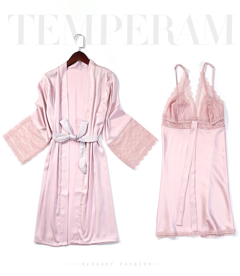 Women's Silk Lace Pajama Set - Breathable & Comfortable Two-Piece Nightwear