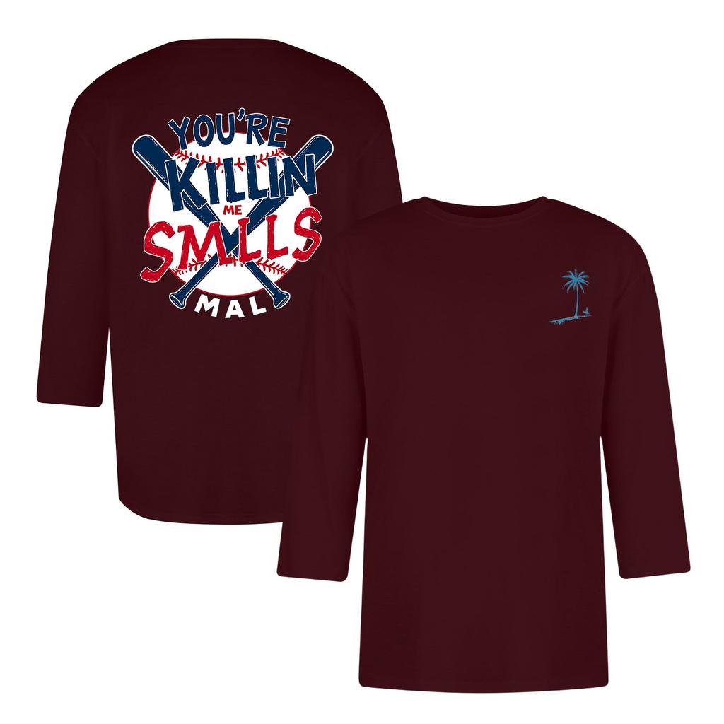 Men's Casual and Fashionable Printed Collar Three-quarter Sleeve Top T-shirt