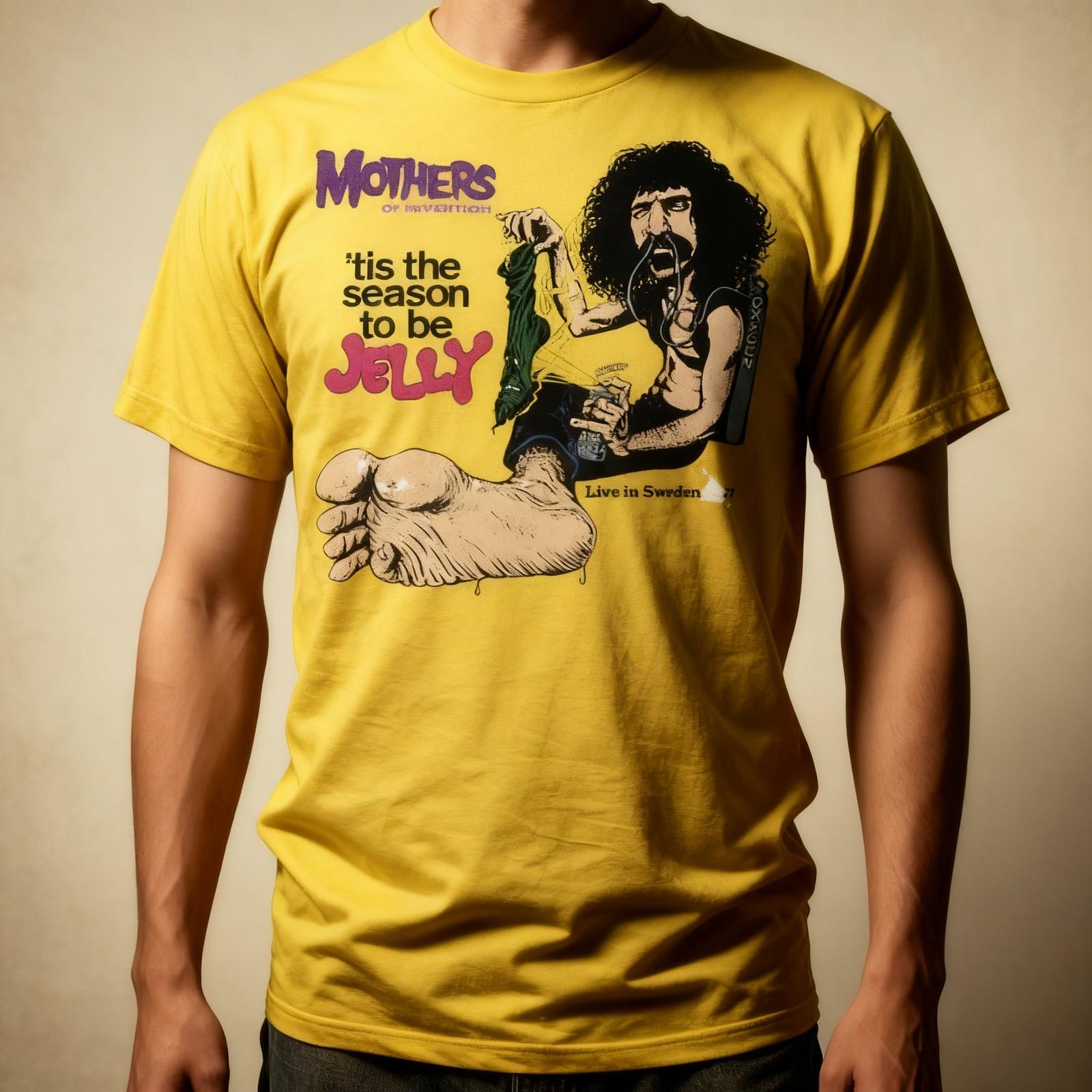 Rare! Frank Zappa Music Star Heavy Cotton Yellow Full Size T Shirt For Men Unisex T-Shirt XXXXL