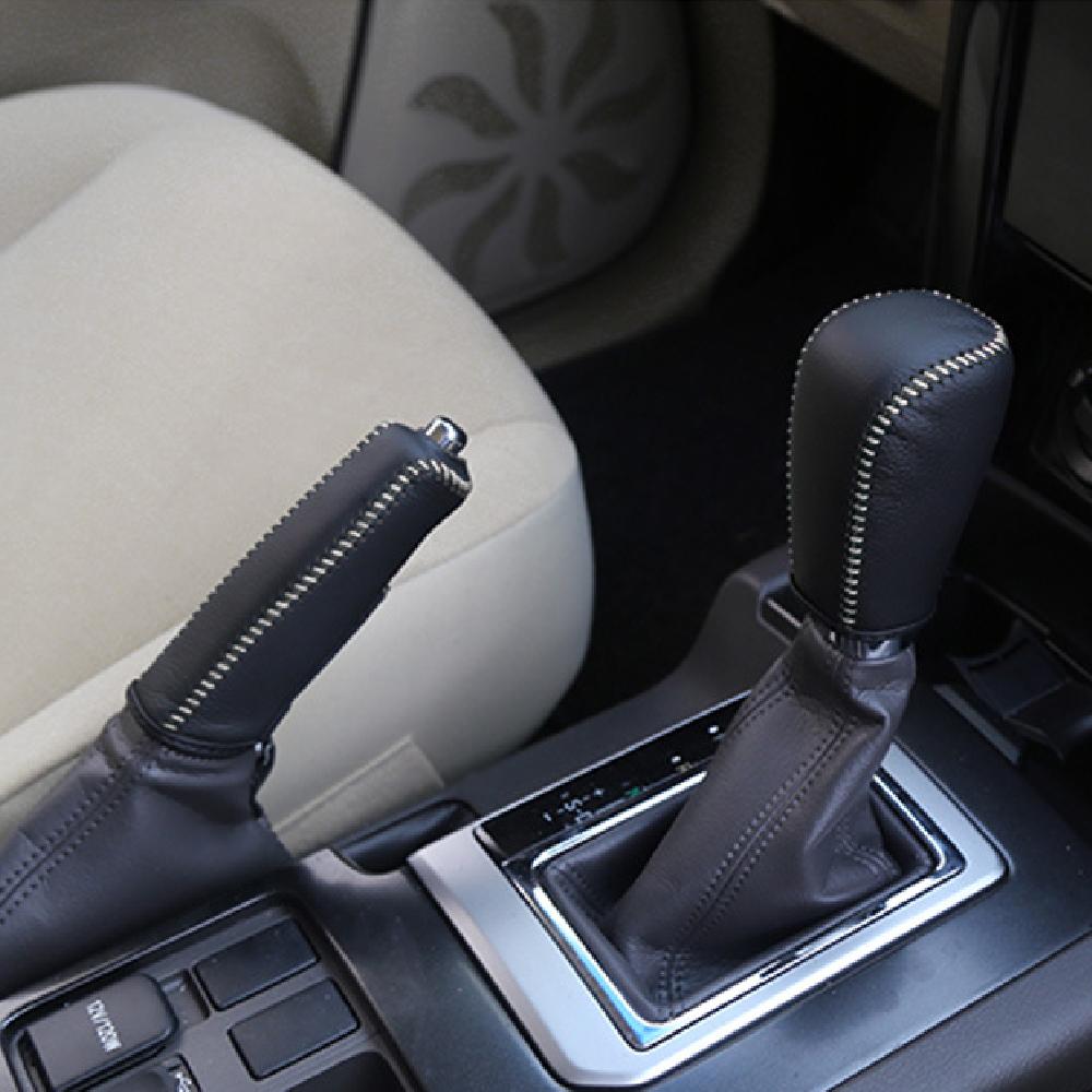 

Кожаные чехлы на рычаг КПП и ручник для Toyota Land Cruiser Prado FJ 150 2010-2018 AT style 1 a set