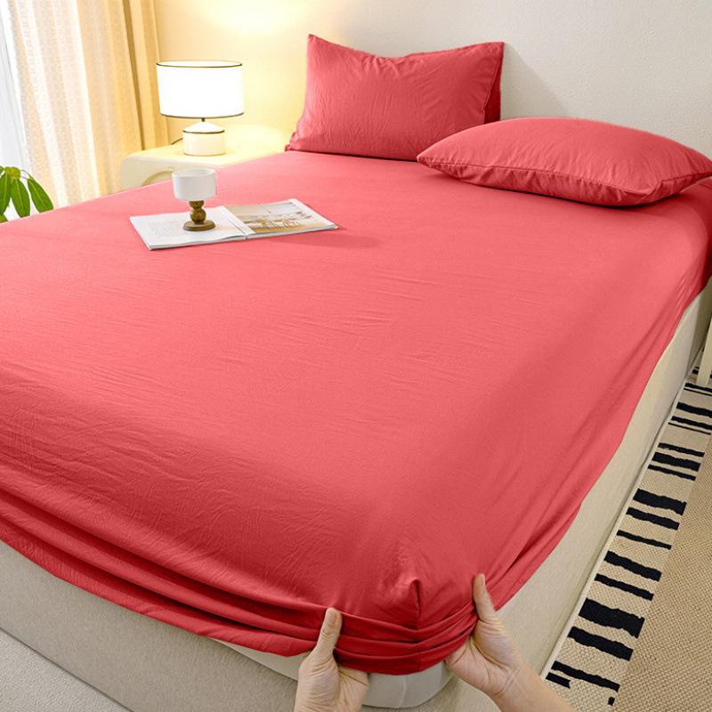 3PCS/1 Set Bedding Set 1 Sheet+2 Pillowcase Mattress Cover Protector Adjustable Bed Fitted Sheet Cover With Elastic Band
