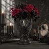 Egyptian Cat God Vase, Halloween Gothic Matte Black Vase, Dark Style Flower Holder, Multifunctional Storage Container for Dried And Fresh