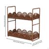 NoAssembly TwoTier Storage Rack | Requires No Installation, Warm Woven Look, Rattanbasketweave