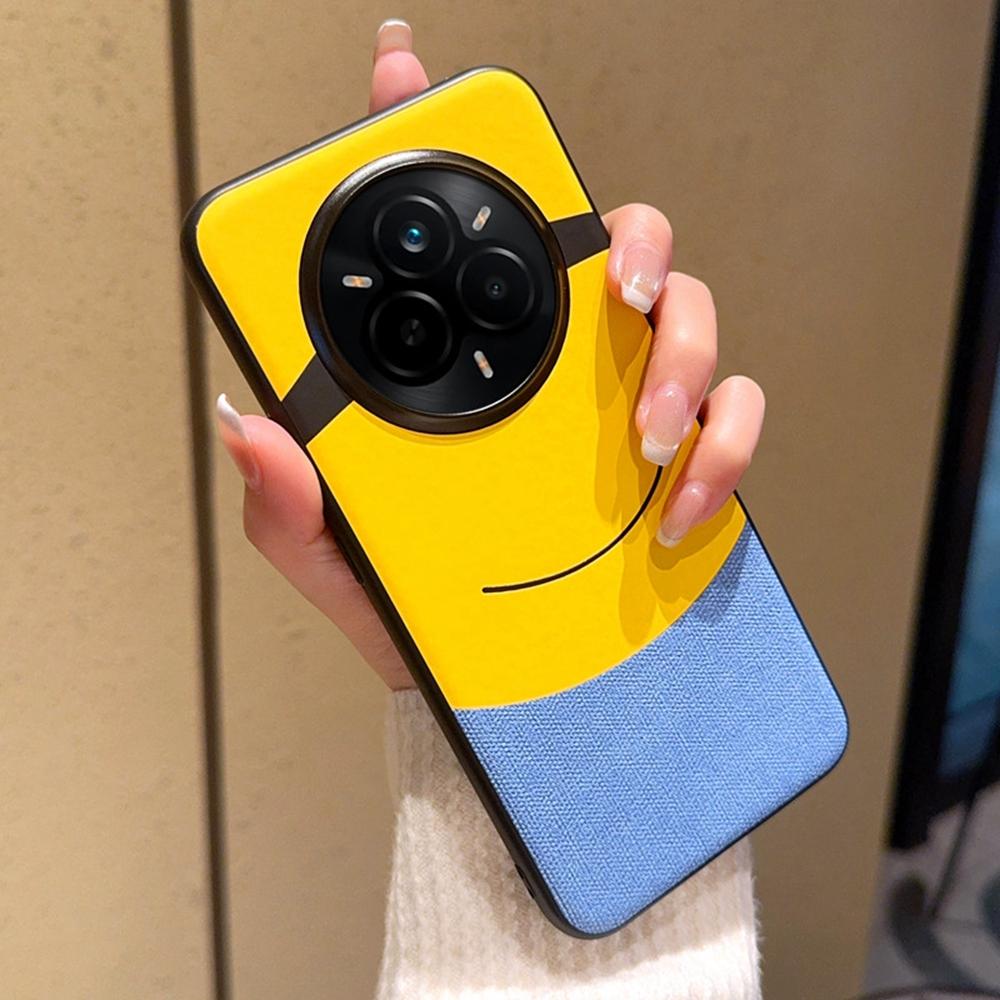 For Realme 14 Pro+ 5G Case Big Eye Yellow Creative Design Leather+PC Phone Cover