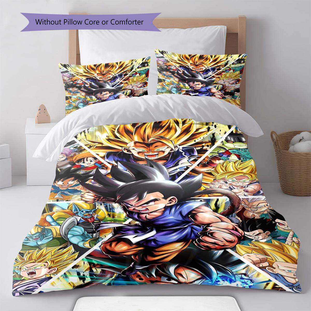 Dragon Ball Cool Battle Pose Bedding Set Anime Duvet Cover Polyester Soft Bed Linen Bedroom Set -QJY 135x200cm