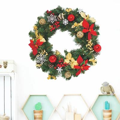 Weihnachtskranz Weihnachtsmann Wandaufkleber Fenster Wanddekoration Selbstklebend Eingangstür Schaufenster Glas Neujahr Poster