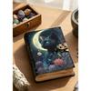 Cat Moon Leather Journal: Vintage Look Grimoire Book of Shadows