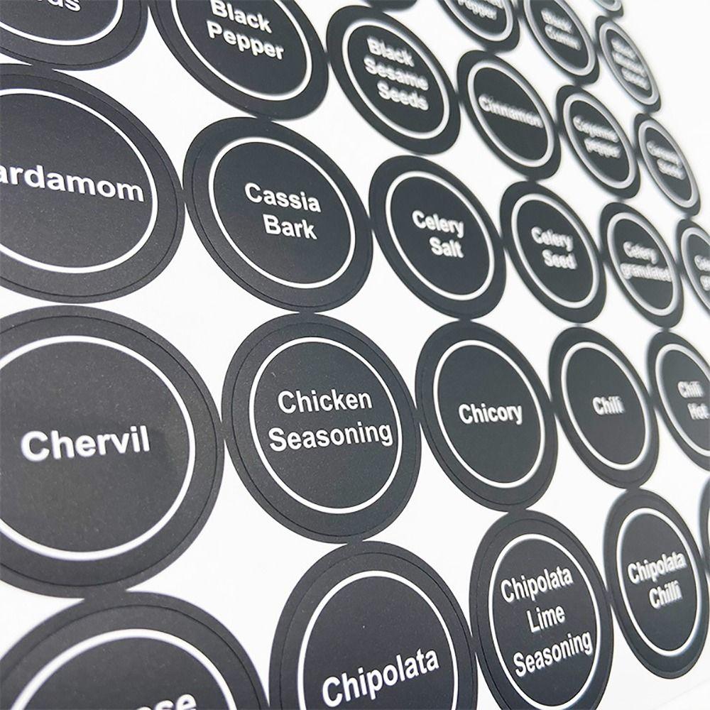 5 listů 180 ks/sada Kuchyňský úložný organizér Štítky na koření Tabule Mason Zavařovací visačky