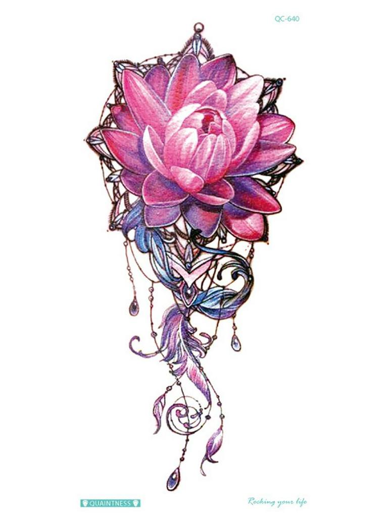 Neue 3D Wasserdichte Blumen Tattoo Aufkleber - Einweg und Original Design