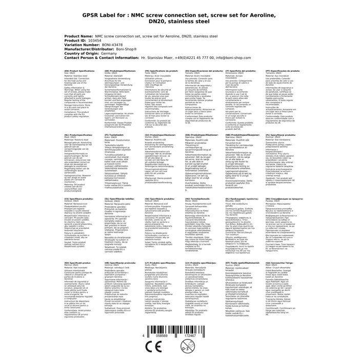 Kit de Raccordement Inox DN20 Chauffage et Pompe à Chaleur