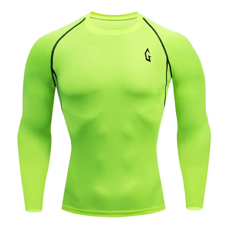 Men's Compression Printed T-shirt, Quick-Dry Fabric, Long-Sleeve Top Suitable for Bodybuilding and Running. RL802