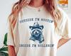 Outside I'm Hootin Inside I'm Hollerin Shirt, Funny Raccoon Tshirt, Comfort Colors Oversized Shirt, Aesthetic Graphic Retro Vintage T Shirt,