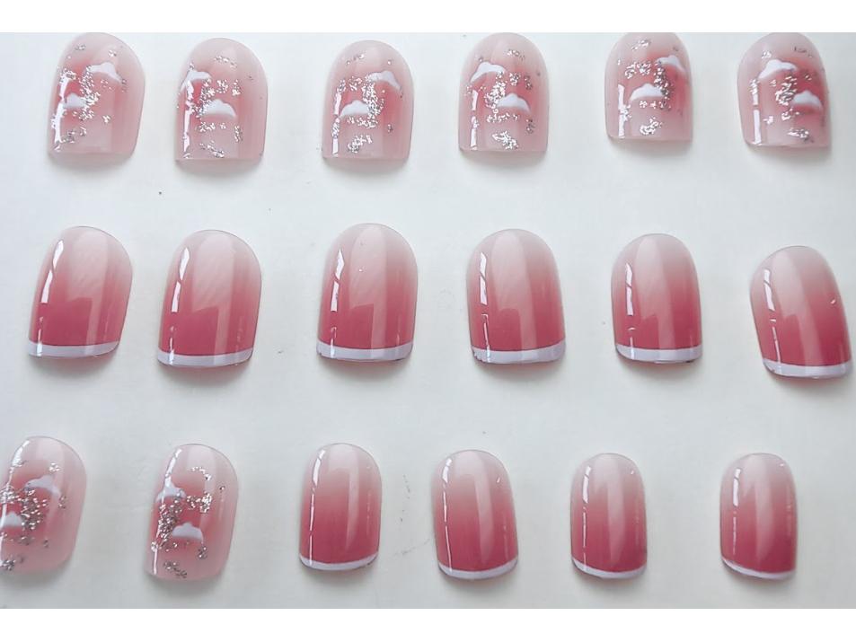 Little Bear Glitter Blush Aurora Gradient Nail Art - Sweet Pure Desire Style