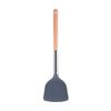 Silicone Kitchenware Set: Non-stick Spatula, Soup Ladle, Slotted Spoon with Wooden Handles - Heat Resistant, 3-piece Set.
