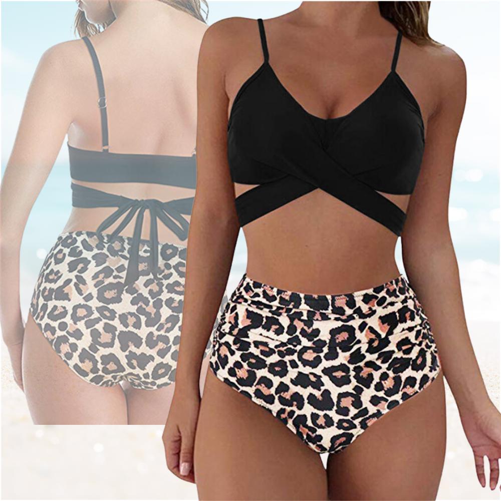 Two-piece high-waist slimming swimsuit for plus sizes Two-piece high-waist slimming swimsuit for plus sizes M