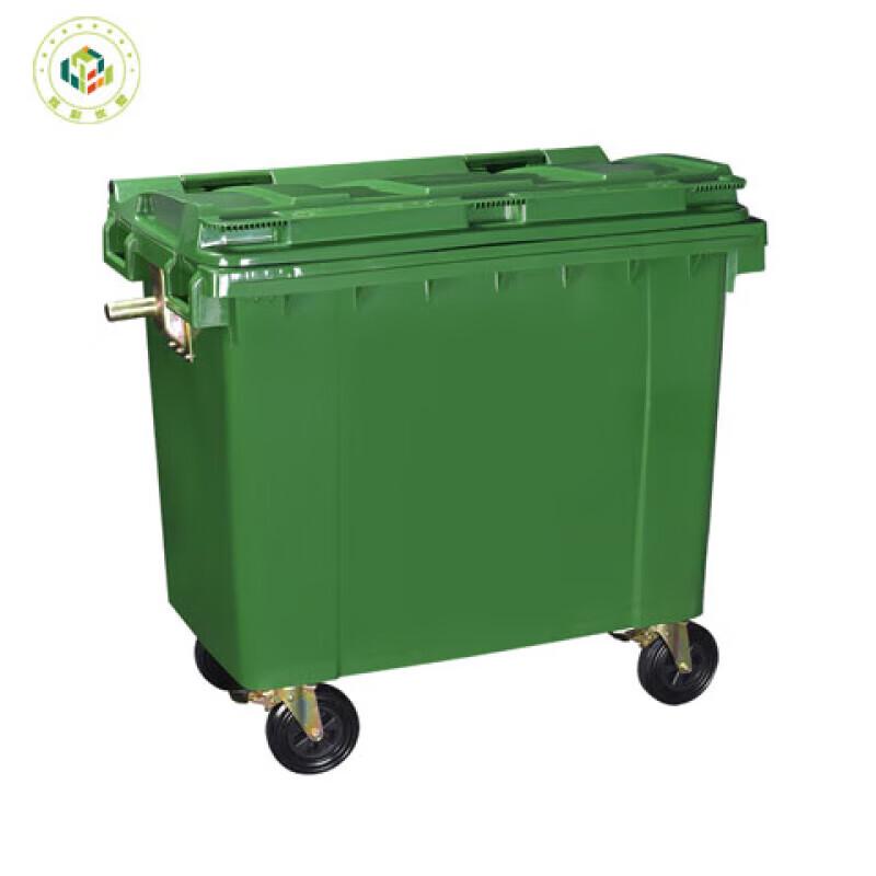 660L Outdoor Plastic Flip-Top Waste Bin