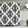 Modern Geometric Black White Shower Curtain Waterproof Home Decor Customizable Size Available In Various Colors.
