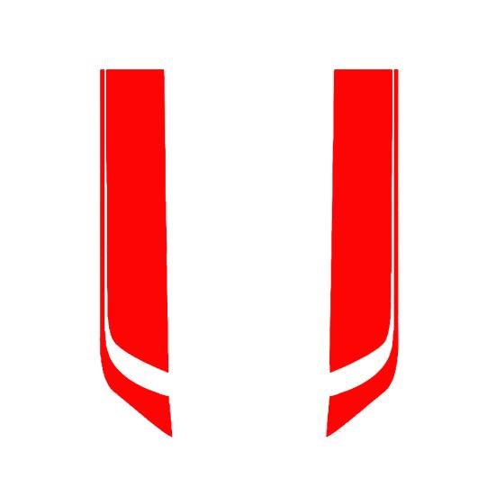 2Pcs Car Racing Sporty Stripes Hood Decals Waterproof Stickers DIY Decoration