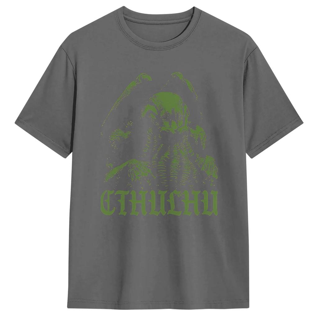 Japanese Cthulhu Sea Creature Artwork TShirt for Unisex Funny Pure Cotton Tees Round Collar Short Sleeve T Shirt Plus Size