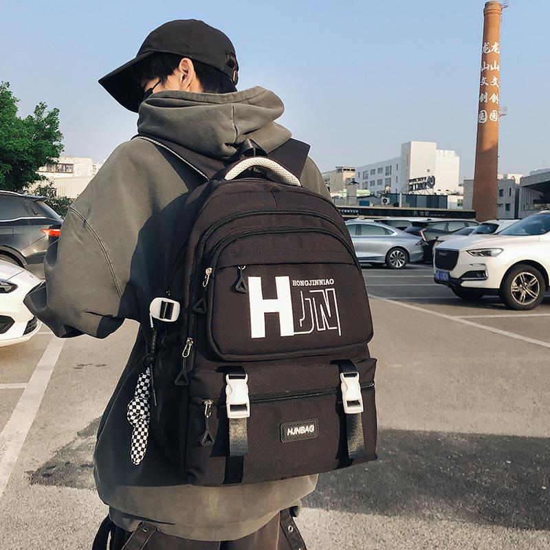 New backpack, male and female students schoolbag, large capacity, fashion trend, casual backpack, simple bag