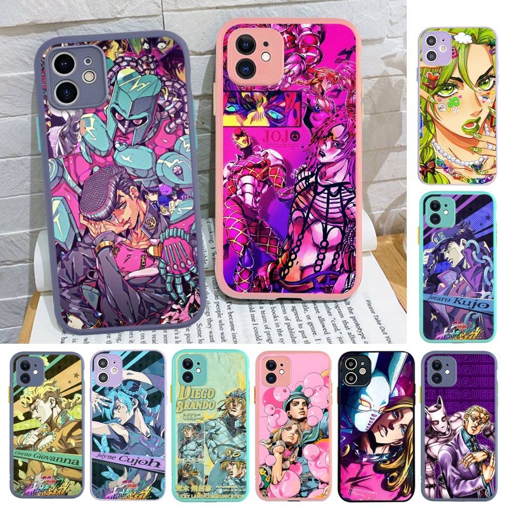 Anime Jojo Bizarre Adventure For IPhone 16 15 14 Plus 13 12 11 Pro Max X XS MAX Translucent Matte Shockproof Cover