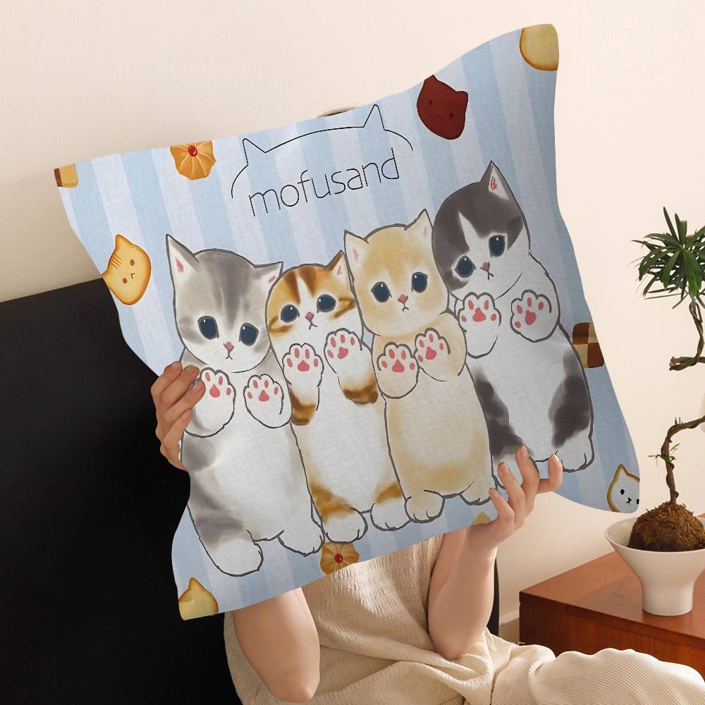 Fashion Luxury Cute Mofusand Cat Cushion Cover Pillow Cover Decor Pillowcase Printed Cushion Case For Couch
