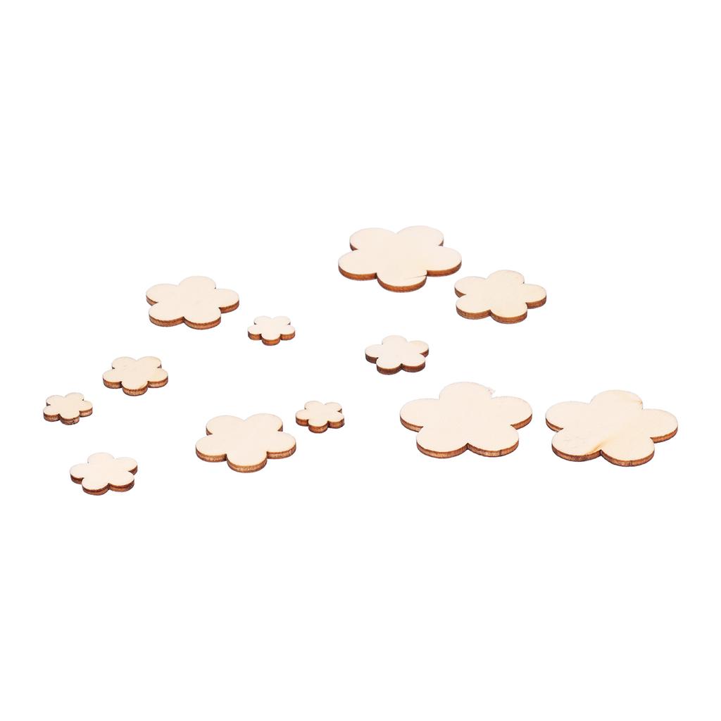 100 szt. DIY Niedokończone Drewniane Kawałki Kształt Kwiatu Śliwy Rękodzieło do Kartki z Życzeniami Dekoracja Albumu