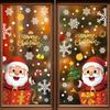 Pvc Festive Christmas Snowflake And Santa Static Stickers For Decoration Window