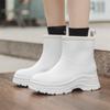 New rain shoes women's fashion outer wear platform rain boots short women's waterproof and non-slip water shoes in rainy days