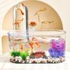 Clear View Negative Pressure Fish Tank Space Saving Plastic Floating Desktop Fish Tank Shatterproof Small Goldfish Tank