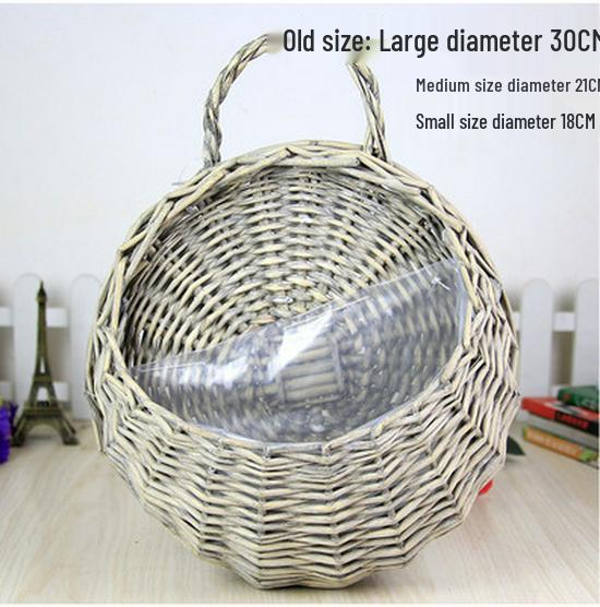 Wall Hanging Woven Basket Flower Pot - Rattan, Willow & Straw Design
