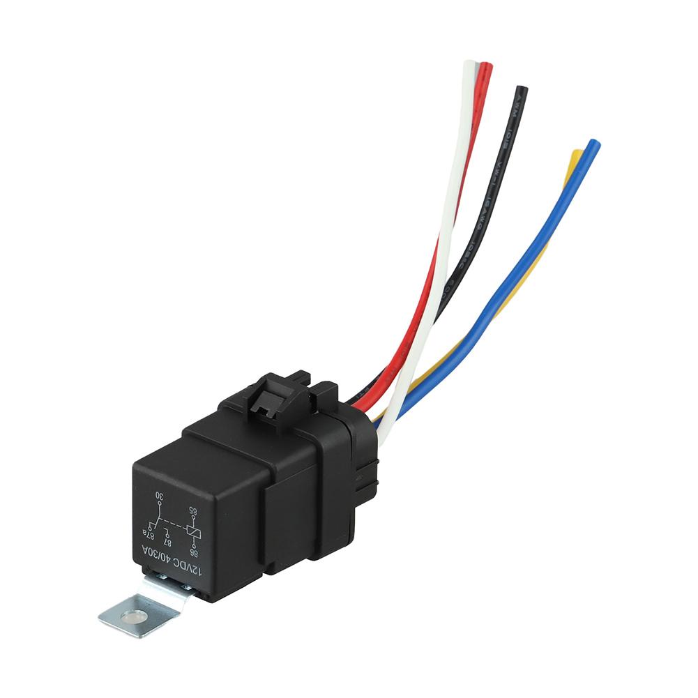 For Cars For Trucks 5-pin Relay Switch 12V Relay Harness For Car Wiring Black Waterproof Car Relay Harness Relay