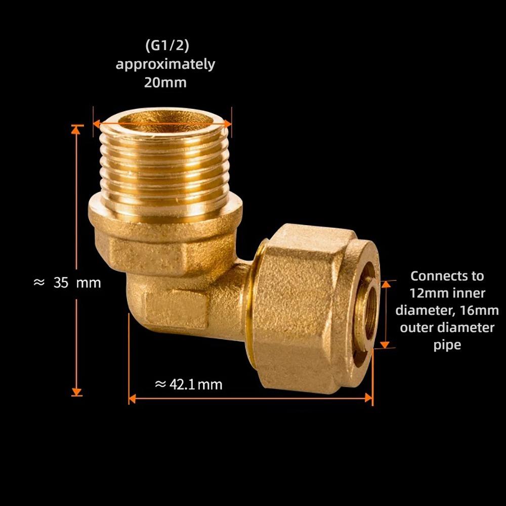 New Male/Female Thread Brass Pipe Fitting 2/3 Ways 1216 Pipe Connectors Copper Connectors Solar Water Heater