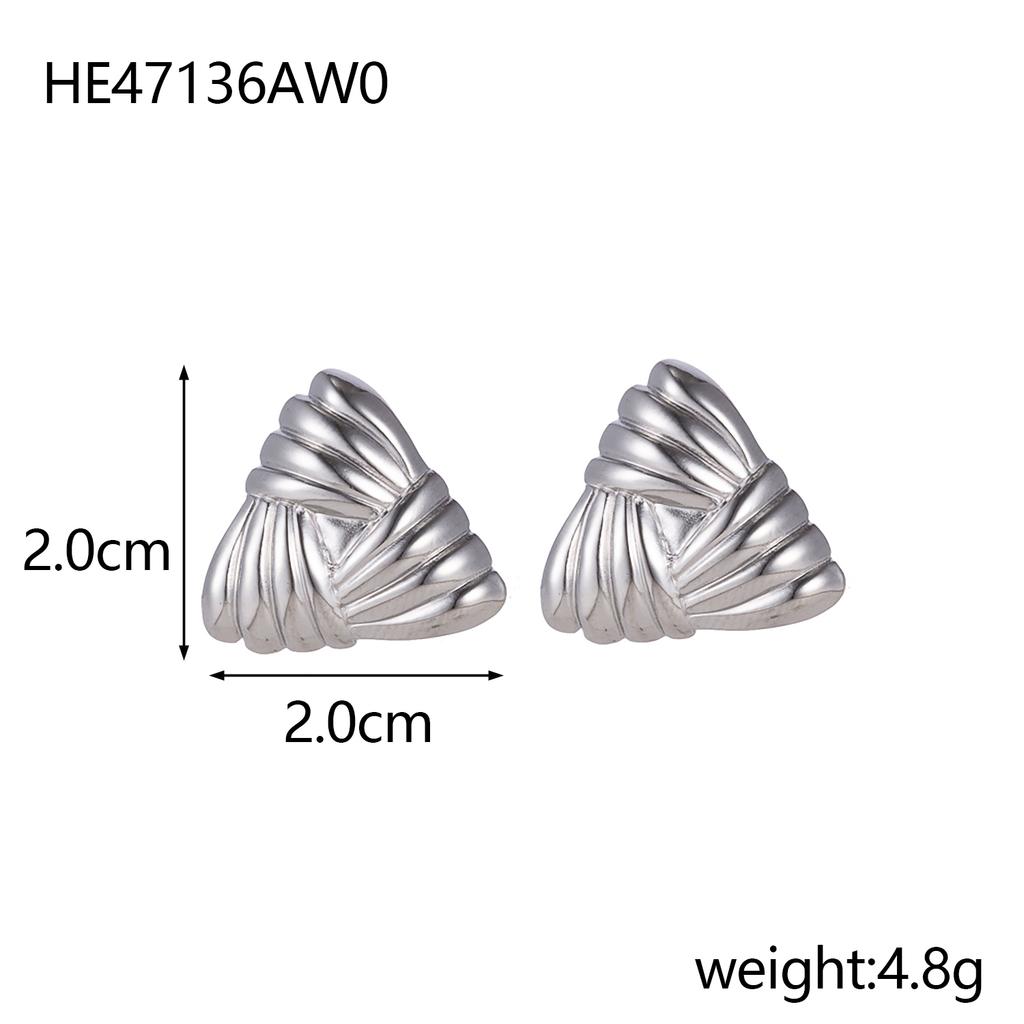 CARLIDANA Hot Selling Stainless Steel Jewelry Fashion Gold Plated Earrings Stripe Wrapped Triangular Square Earrings Women
