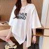 Navava Women Loose FiT LeTTering SliT ShorT Sleeve T shirT nT2600