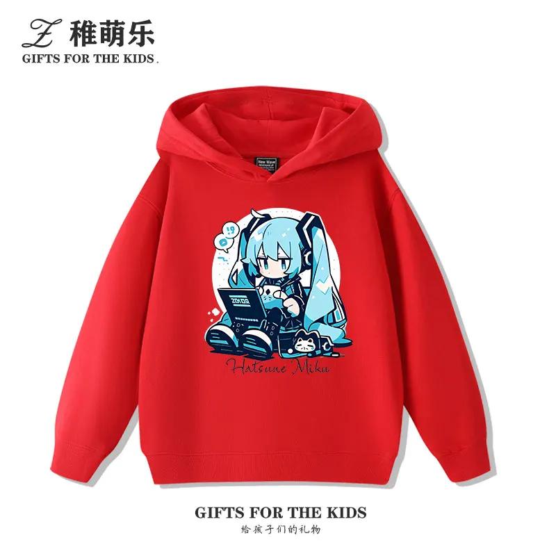 Hatsune Miku Miku Ragazzi e Ragazze 2025 Nuovi Felpe con Cappuccio Casual Multifunzionali Bellissimo Autunno/Inverno