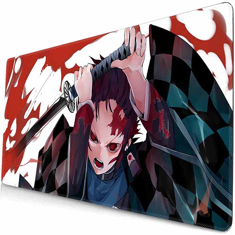 Anime Grils MouseMat Overwatch Gamer Cool Mouse Pad D_Demon Slayer Gamer Cabinet Large Non-Slip Mousepad XXL Keyboard Mat