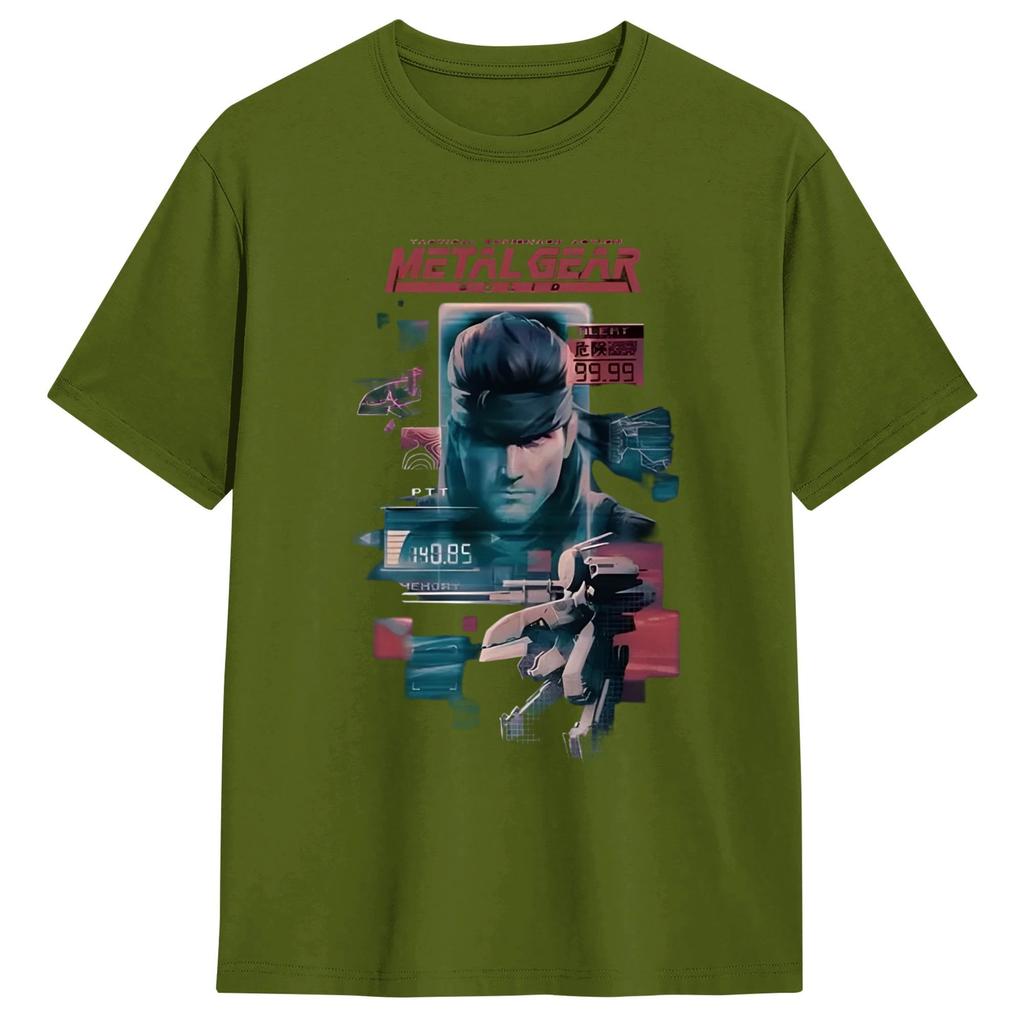 Japanese Metal Gear Solid Mens T Shirts  Novelty Tee Shirt Short Sleeve Crew Neck TShirts 100 Cotton 4XL 5XL 6XL Clothing