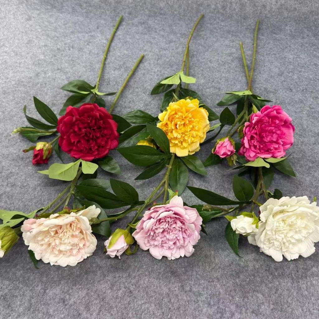 Peony Flower Bouquet for Wedding Decor - Artificial Floral Arrangement for Living Room, Dining Table, and Venue Decoration.