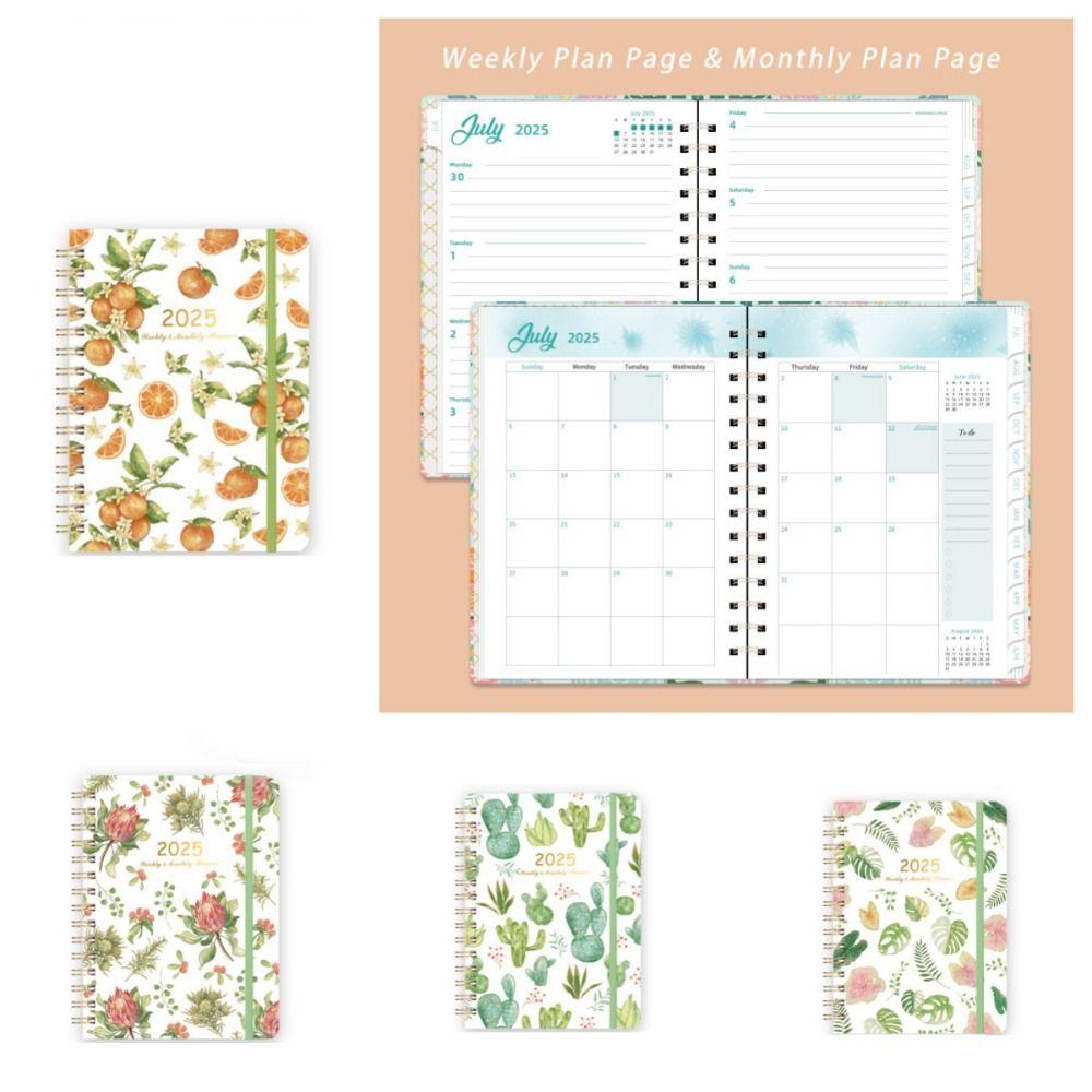 Monthly 2025 English Agenda Book Loose-leaf Coil A5 Schedule  Planner  Agenda