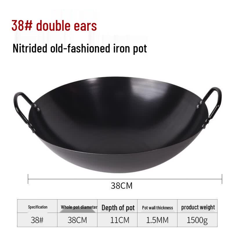 Чугунный вок шеф-повара GOWKE, нитрированный, seasoned 38cm
