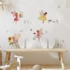 4Pcs Wall Decals, Flower Fairy Print Wall Stickers, Self-Adhesive Removable Waterproof Wall Decals for Home Bedroom Living Room Kids Room