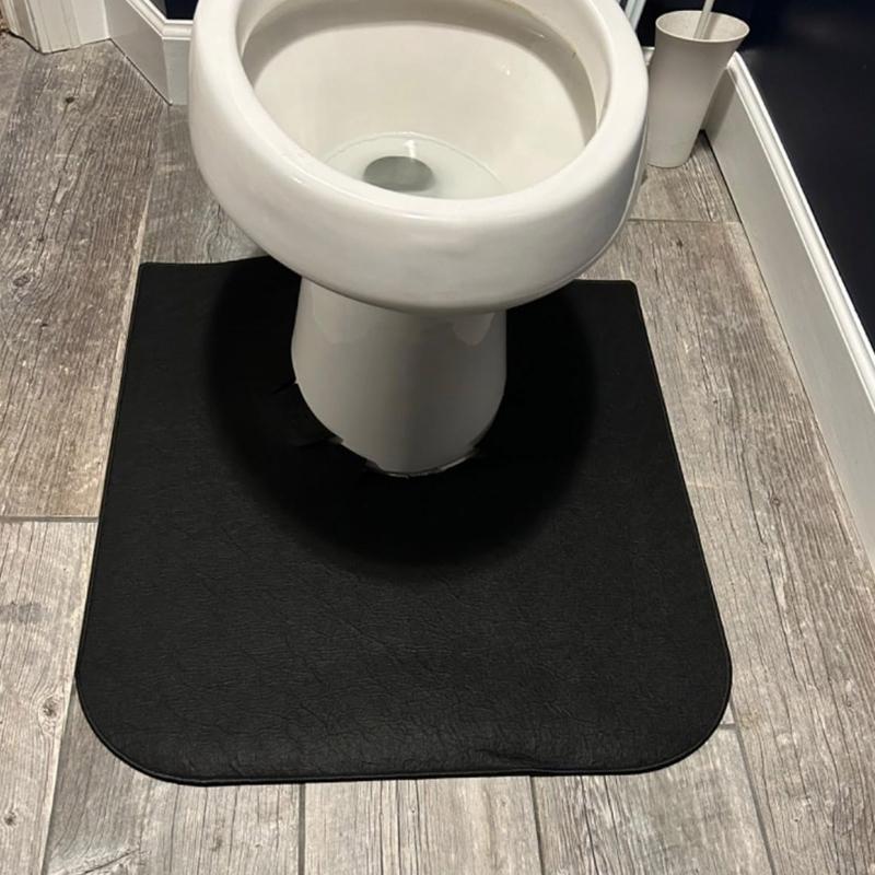 6pcs Adjustable U Shape Toilet Training Mats for Boy,Elderly Washable Bathroom Rugs Commode Mats Quick Installation