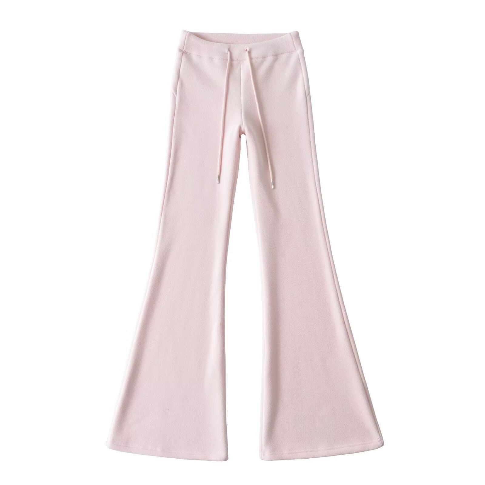

Women s European Style Flared Yoga Sports Pants - Versatile Loose Low-Waist Drawstring Casual Trousers Large
