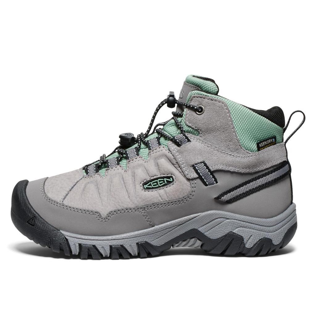 KEEN Targhee IV Mid WP Sneakers Size Kids' (Sizes 20.0-23.5cm), Waterproof, Alloy/Granite Green, 20.0cm