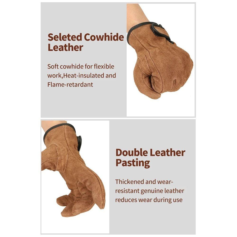 1Pair Leather Welding  Gloves Hand Protection Labor Protective Gloves  Picking Heavy Lifting