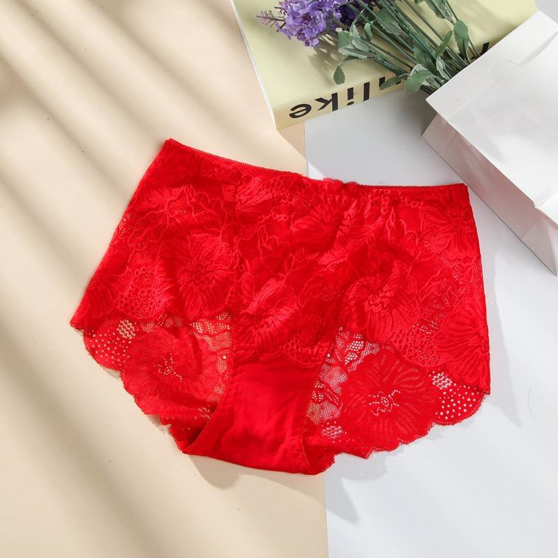 Sexy Spitzen-Slips Unterwäsche mit nahtlosen Höschen Hohlbund Ultradünn Hüfthebend Transparentes Höschen Straffend Übergröße Damenhöschen