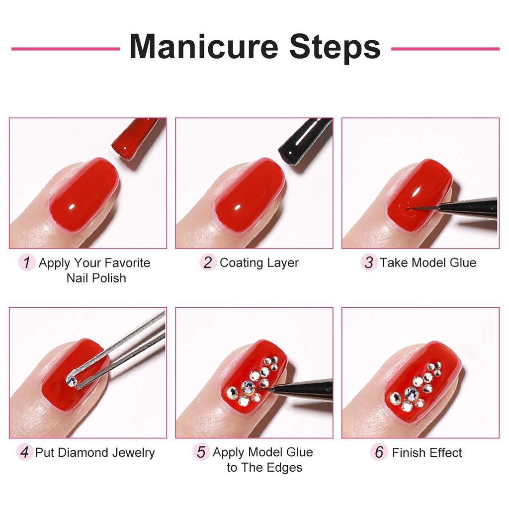 Amazon Nail Art Ab Rhinestone, Crystal Flat Bottom White Glass Diamond, Nail Art Dot Diamond Crayon Tweezers Set