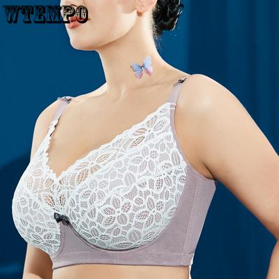 Women's Non Padded Underwire Full Coverage Sheer Lace Supportive Minimizer Bra 34 36 38 40 42 44 46 B C D E F